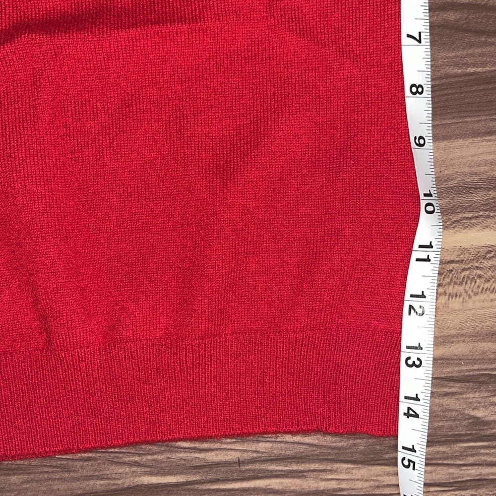 Ralph Lauren cashmere red sleeveless top. PERFECT FOR THE HOLLIDAYS. - Picture 8 of 11